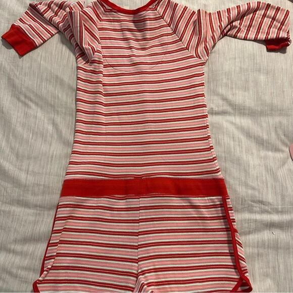 Victoria’s Secret Pink & Red Striped One Piece Romper Sleepwear Pajamas - Picture 5 of 5
